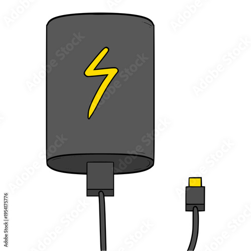 power bank illustration hand drawn isolated vector