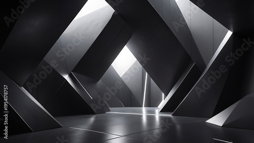 Monochromatic Dark Iron Surfaces Pierced By Diagonal Silver Light Beams