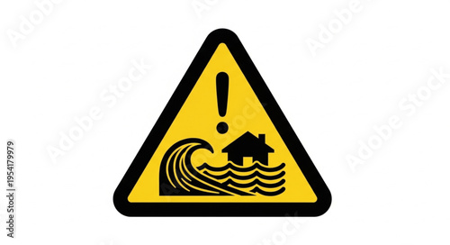 Flood Warning Sign Alert Symbol Danger.
