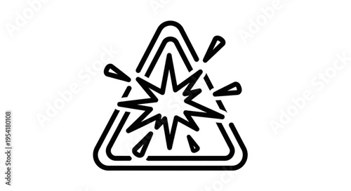 Explosion warning sign icon danger symbol.