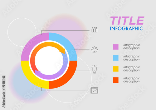Infographic template for business process visualization. Infographic with symbols and diagrams. Infographic of workflow or marketing concepts.