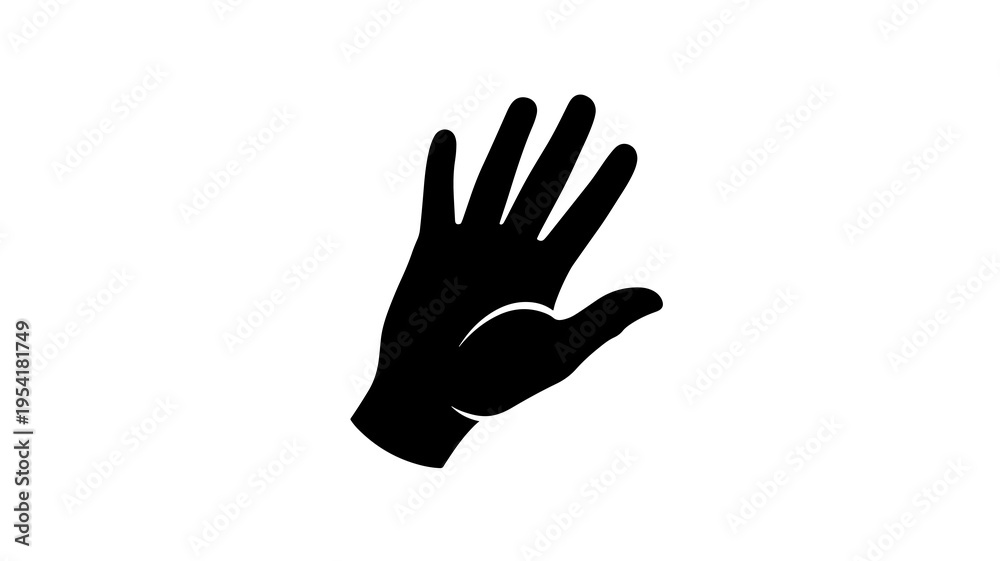 Obraz premium black hand silhouette with palm facing forward