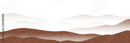 Chocolate and coffee powder, scattered cocoa on a light background. Particles of earth and dust. Brown sand texture.Top view of the cake.