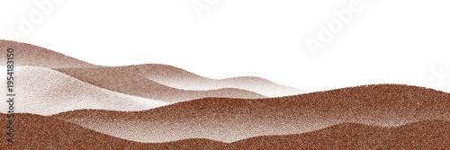 Chocolate and coffee powder, scattered cocoa on a light background. Particles of earth and dust. Brown sand texture.Top view of the cake.