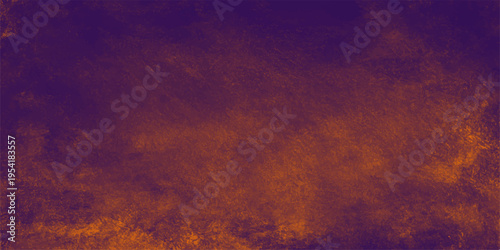 A dark grunge background texture features a hot explosion of red and orange flames with purple smoke clouds against a vintage sunset sky