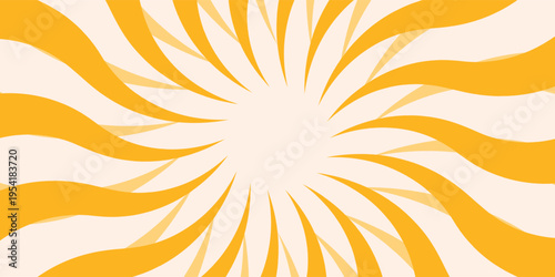 Horizontal retro groovy background with bright sunburst in style 60s, 70s. Trendy colorful graphic print.eps10