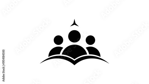 Simple Black Silhouette People Group Icon.