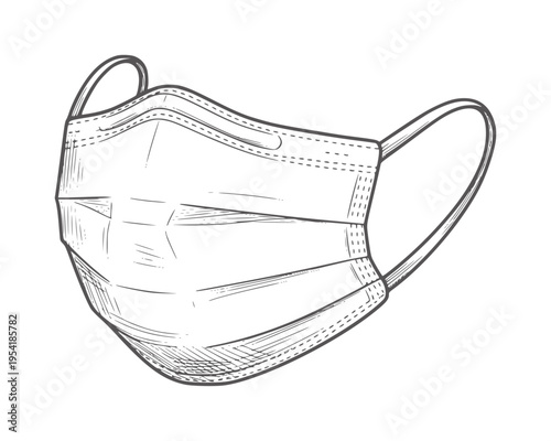 Of a disposable medical face mask with ear loops protection