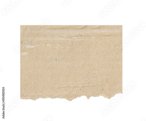 Old dust-ripped paper, torn edges, strips isolated on a white background, Vintage Torn Graph Paper Texture.