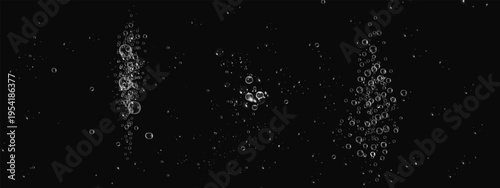 Clean water bubbles with soap foam sparkle and fresh wave effect on transparent background.