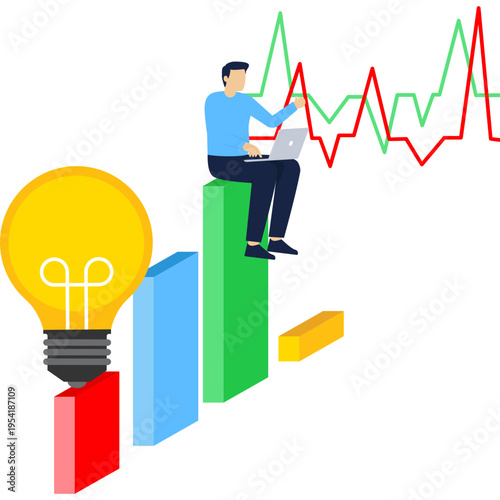 Teamwork brainstorming. Isometric flat 3d concept. Businessmen and developers working together. Illustration can be used in web banner, web page, prasentation

