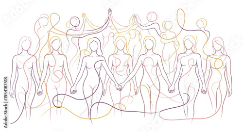 Diverse group of people holding hands in unity and connection.