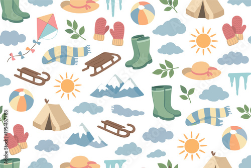 Year round outdoor experience and seasonal activity planning with modern environmental lifestyle mood