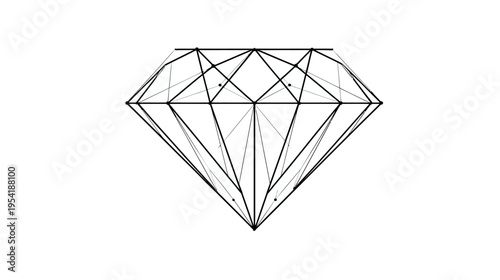 A geometric diamond illustration composed of bold black lines on a clean white background