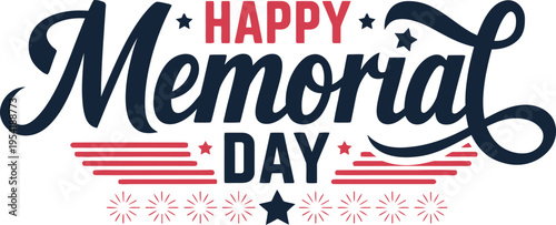 Happy Memorial Day typography design vector illustration