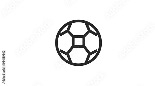 Black outline illustration of a football on a white background, simple, geometric