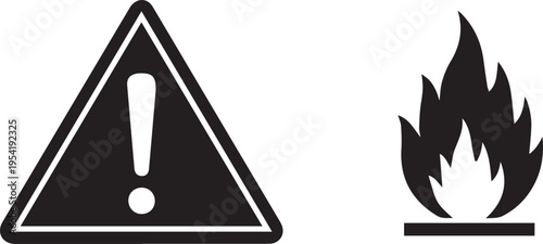 Warning sign for flammable materials and hazardous conditions
