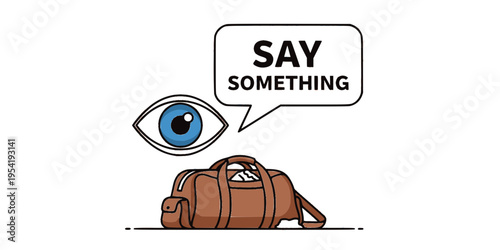 Railway Security Awareness Abandoned Bag Icon