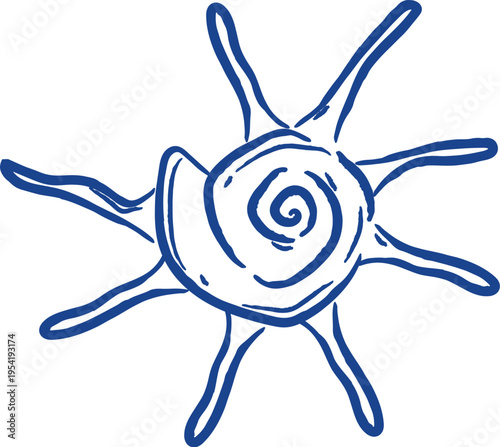 Sun Spiral Hand Drawn Doodle