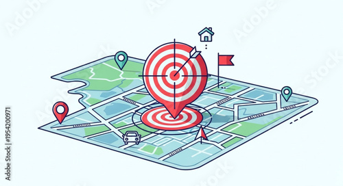 Targeted Location on Map with Pinpoint Accuracy and Strategic Planning.