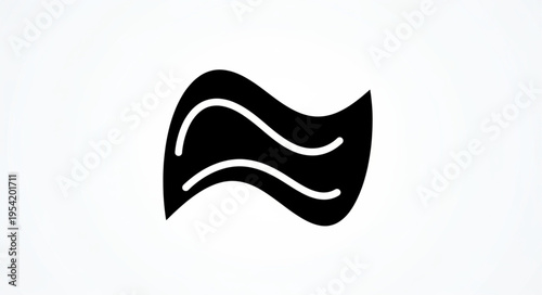 Abstract black and white wave design with curved lines.
