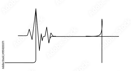 Oscillating waveform signal graph line.