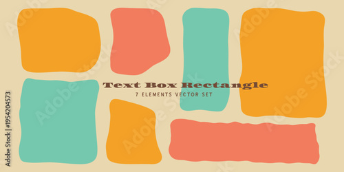 Hand drawn irregular rectangle text box isolated vector shapes set. Speech bubble quirky frame