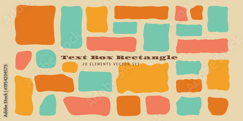 Hand drawn irregular rectangle text box isolated vector shapes set. Speech bubble quirky frame