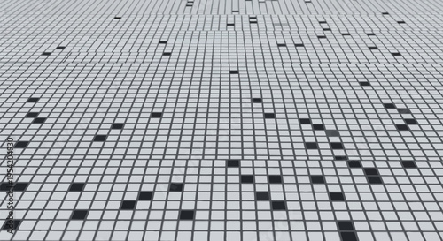 Black and white grid pattern with missing squares.