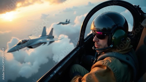 Wallpaper Mural Video Pilot's seat in military aircraft, ideal for aviation and defense projects Torontodigital.ca