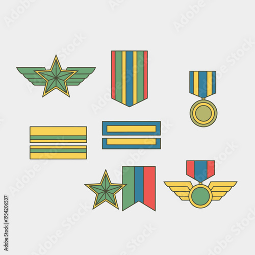 Military Awards and Decorations Collection: Medals, Ribbons, Wings, and Stars