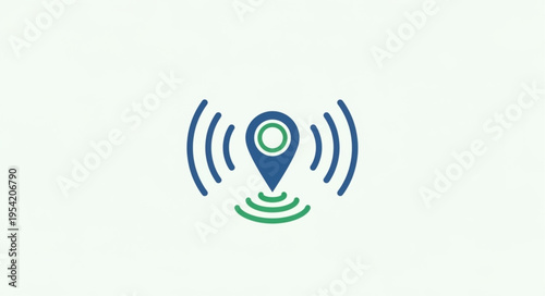 Location Pin with Signal Waves Icon for Connectivity and Tracking.