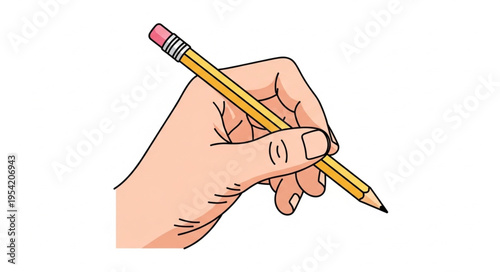 Hand Holding a Pencil Ready to Write or Draw.