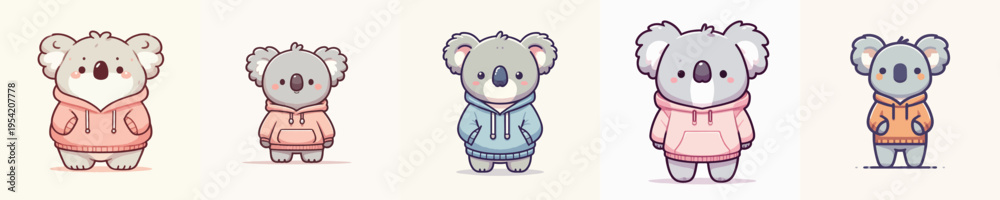 Fototapeta premium cute koala vector wearing a hoodie