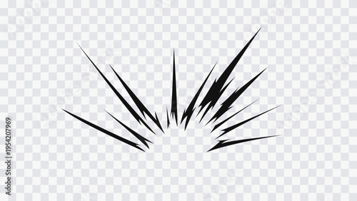 Abstract sharp explosion lines forming a dynamic impact effect. Jagged radial streaks creating strong action and energy.