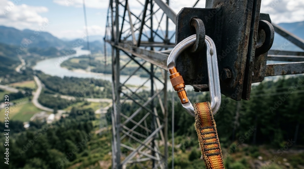 Naklejka premium Professional Safety Equipment for High Altitude Industrial Work