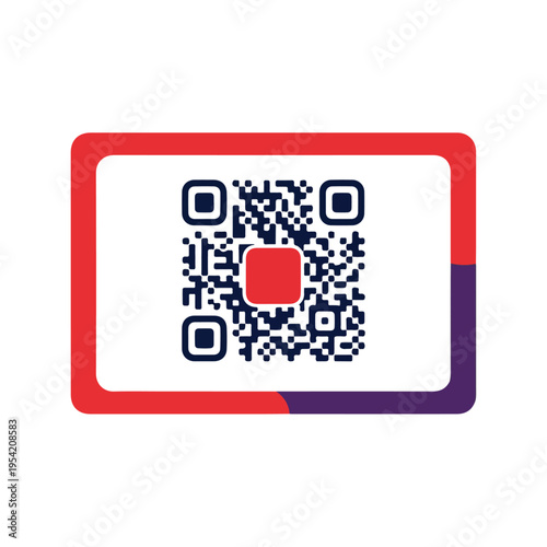 QR Code Modern Framed Flat Vector Design Template