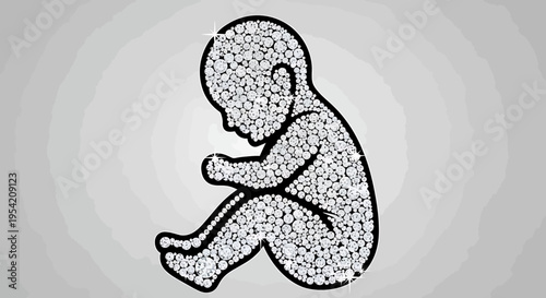 Radiant Gemstone Baby Silhouette A Precious Icon Symbolizing New Life, Value, and Future Beginnings