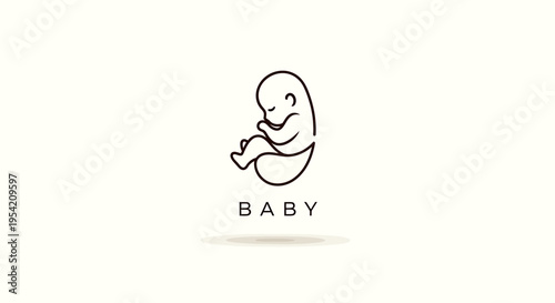 Minimalist Fetus Logo Design A Symbolic Representation of New Life and Human Development