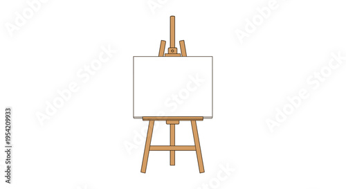 Blank canvas on wooden easel in minimalist studio setting with soft natural lighting for art education