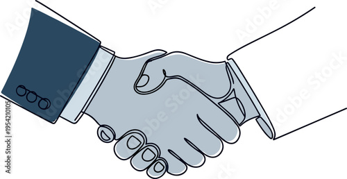 Two businesspeople shaking hands in a gesture of agreement or partnership