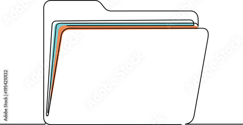 A stack of colorful file folders with a modern design