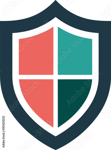 Free Download A shield logo with red green and dark colors for protection services - GFXLoad