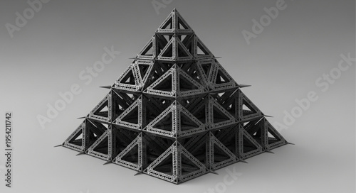 Geometric Pyramid Structure - Intricate Design and Architectural Form.