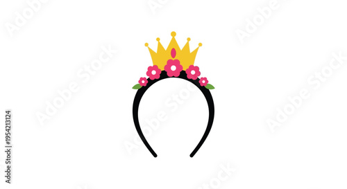 Floral crown headband presented against a white background a striking silhouette