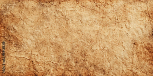 Abstract brown crumpled paper background with grunge texture, wrinkled surface and rustic vintage material style.