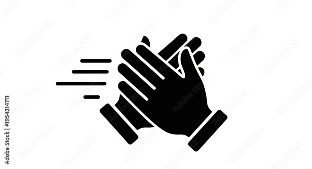 Fototapeta premium Clapping Hands Icon - Expressing Approval, Celebration, and Appreciation.