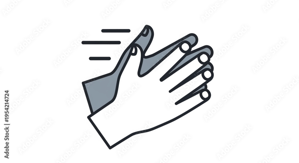 Obraz premium Illustration of hands clapping, symbolizing applause and appreciation.
