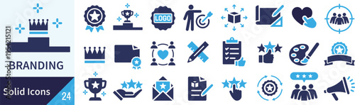 ベクターのブランディングに関するシルエットアイコンセット
