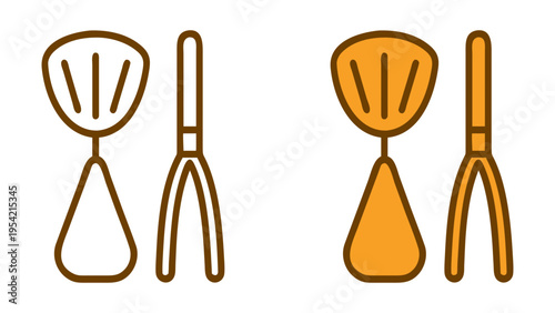 Illustrations of kitchen spatulas